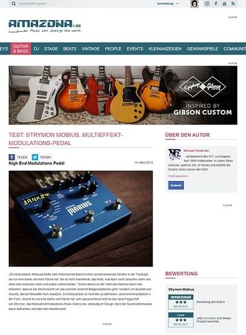 Amazona.de Test: Strymon, Mobius, Multimodulationseffekt Amazona.de Test: Strymon, Mobius, Multimodulationseffekt