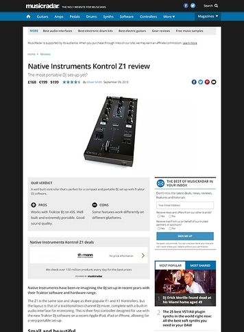 MusicRadar.com Native Instruments Kontrol Z1 MusicRadar.com Native Instruments Kontrol Z1