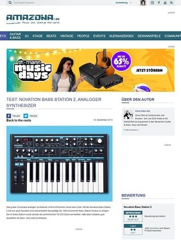 Amazona.de Test: Novation Bass Station 2, analoger Synthesizer Amazona.de Test: Novation Bass Station 2, analoger Synthesizer