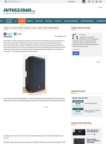 Amazona.de Test: Electro-Voice ZLX-15P, Aktivbox Amazona.de Test: Electro-Voice ZLX-15P, Aktivbox