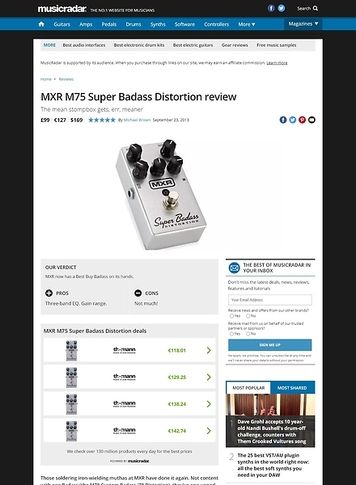 MusicRadar.com MXR M75 Super Badass Distortion MusicRadar.com MXR M75 Super Badass Distortion