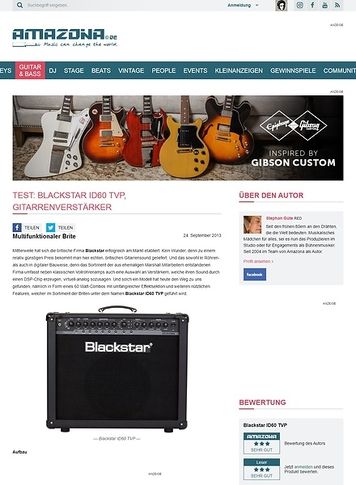 Amazona.de Test: Blackstar ID60 TVP, Gitarrenverstärker Amazona.de Test: Blackstar ID60 TVP, Gitarrenverstärker