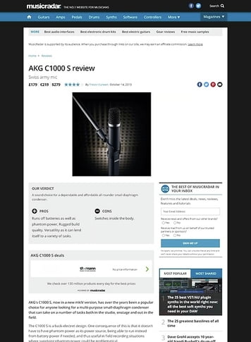 MusicRadar.com AKG C1000 S MusicRadar.com AKG C1000 S