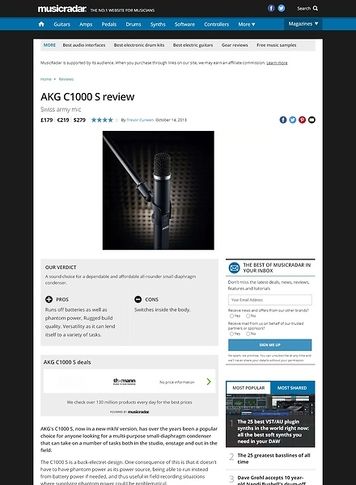 MusicRadar.com AKG C1000 S MusicRadar.com AKG C1000 S