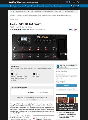 MusicRadar.com Line 6 POD HD500X MusicRadar.com Line 6 POD HD500X