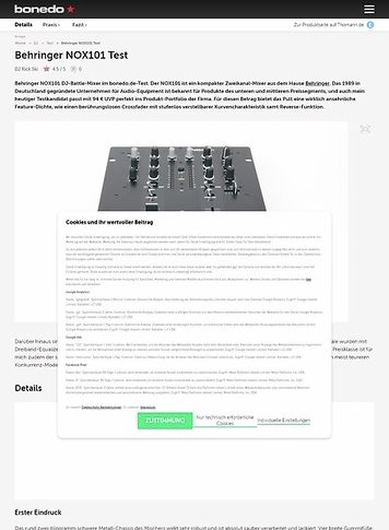Bonedo.de Behringer NOX101 Test Bonedo.de Behringer NOX101 Test