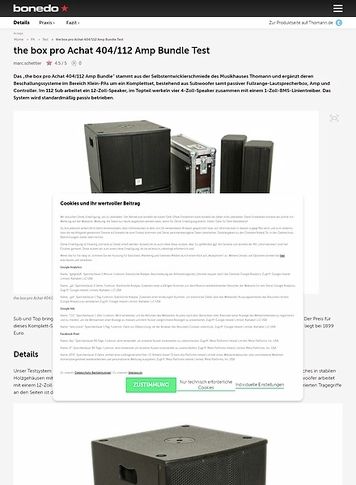 Bonedo.de the box pro Achat 404/112 Amp Bundle Test Bonedo.de the box pro Achat 404/112 Amp Bundle Test