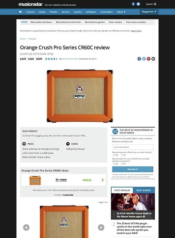 MusicRadar.com Orange Crush Pro Series CR60C MusicRadar.com Orange Crush Pro Series CR60C