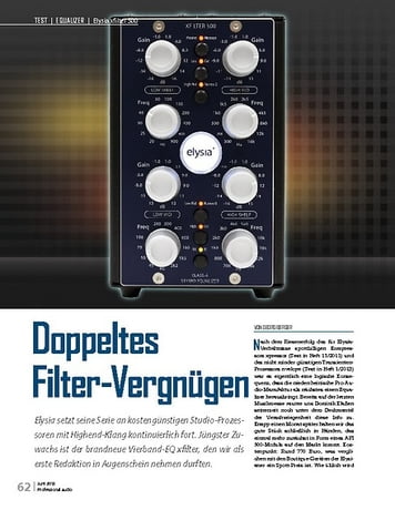 Professional Audio Elysia xfilter 500 Professional Audio Elysia xfilter 500