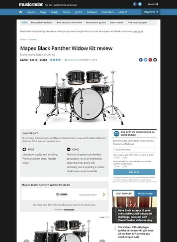 MusicRadar.com Mapex Black Panther Widow Kit MusicRadar.com Mapex Black Panther Widow Kit