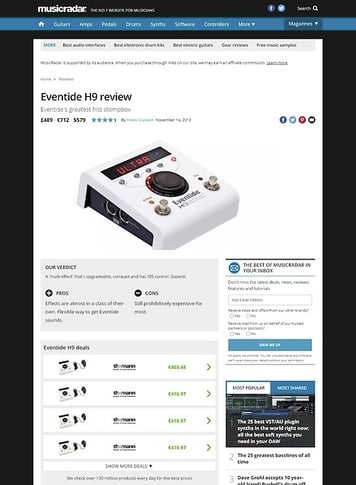 MusicRadar.com Eventide H9 MusicRadar.com Eventide H9