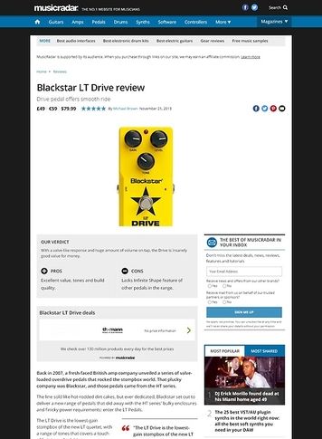 MusicRadar.com Blackstar LT Drive MusicRadar.com Blackstar LT Drive