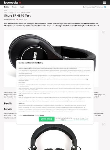 Bonedo.de Shure SRH840 Bonedo.de Shure SRH840