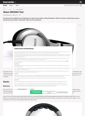 Bonedo.de Shure SRH940 Test Bonedo.de Shure SRH940 Test
