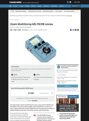 MusicRadar.com Zoom Multistomp MS-70CDR MusicRadar.com Zoom Multistomp MS-70CDR