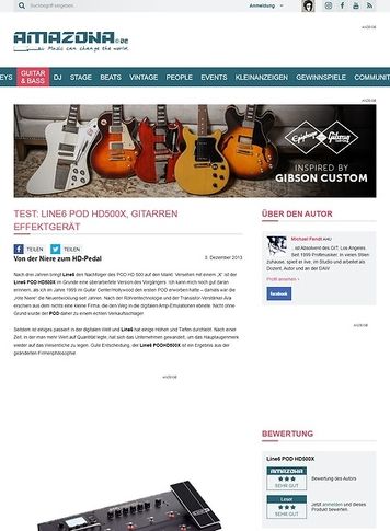 Amazona.de Test: Line6 POD HD500X, Gitarren Effektgerät Amazona.de Test: Line6 POD HD500X, Gitarren Effektgerät