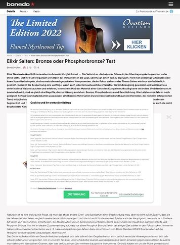 Bonedo.de Elixir Saiten im Test: Bronze oder Phosphorbronze? Bonedo.de Elixir Saiten im Test: Bronze oder Phosphorbronze?