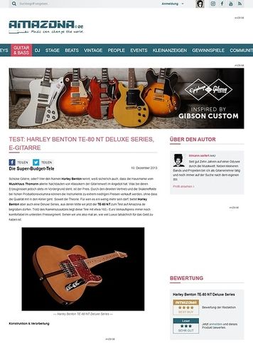 Amazona.de Test: Harley Benton TE-80 NT Deluxe Series, E-Gitarre Amazona.de Test: Harley Benton TE-80 NT Deluxe Series, E-Gitarre