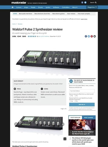 MusicRadar.com Waldorf Pulse 2 Synthesizer MusicRadar.com Waldorf Pulse 2 Synthesizer