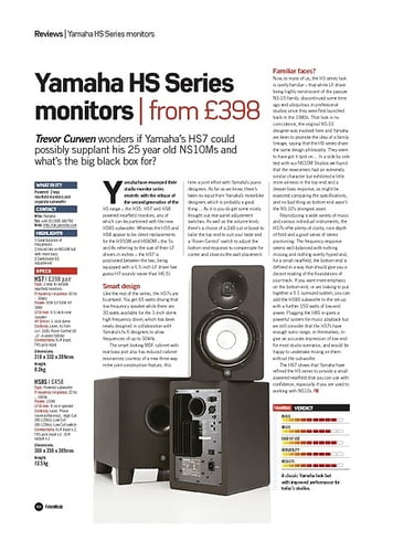 Future Music Yamaha HS Series monitors Future Music Yamaha HS Series monitors
