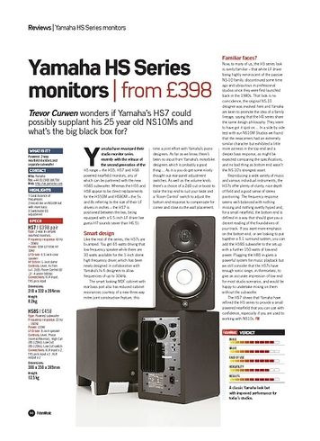 Future Music Yamaha HS Series monitors Future Music Yamaha HS Series monitors