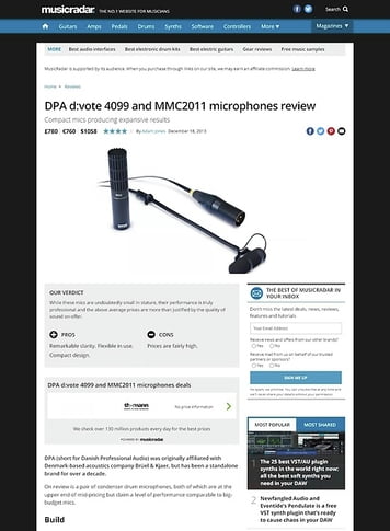 MusicRadar.com DPA d:vote 4099 and MMC2011 microphones MusicRadar.com DPA d:vote 4099 and MMC2011 microphones