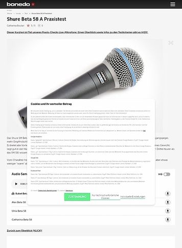 Bonedo.de 2. Shure Beta 58 A Bonedo.de 2. Shure Beta 58 A