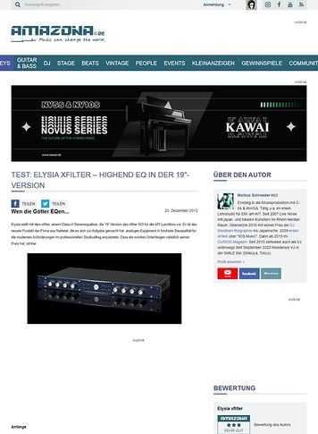 Amazona.de Test: Elysia xfilter - HighEnd EQ in der 19"-Version Amazona.de Test: Elysia xfilter - HighEnd EQ in der 19"-Version