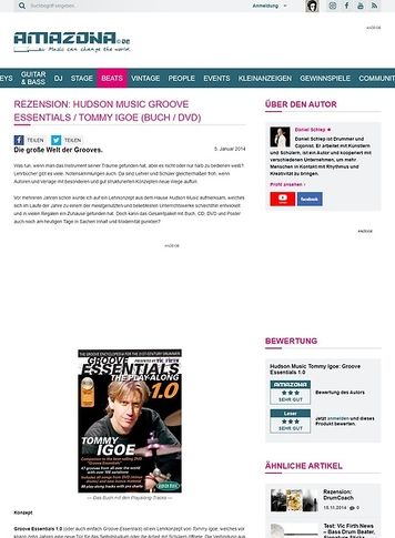 Amazona.de Rezension: Hudson Music Groove Essentials / Tommy Igoe (Buch / DVD) Amazona.de Rezension: Hudson Music Groove Essentials / Tommy Igoe (Buch / DVD)