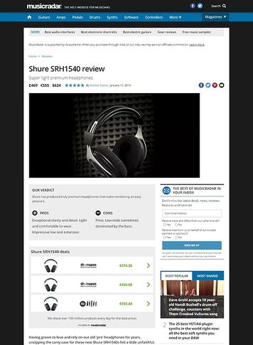 MusicRadar.com Shure SRH1540 MusicRadar.com Shure SRH1540