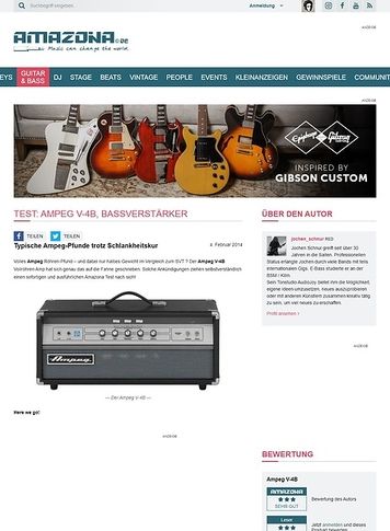 Amazona.de Test: Ampeg V-4B, Bassverstärker Amazona.de Test: Ampeg V-4B, Bassverstärker