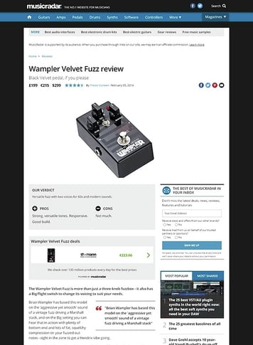 MusicRadar.com Wampler Velvet Fuzz MusicRadar.com Wampler Velvet Fuzz