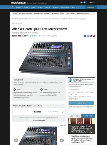 MusicRadar.com Allen & Heath Qu-16 Live Mixer MusicRadar.com Allen & Heath Qu-16 Live Mixer