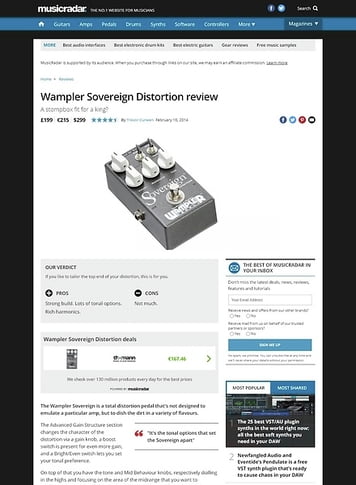 MusicRadar.com Wampler Sovereign Distortion MusicRadar.com Wampler Sovereign Distortion