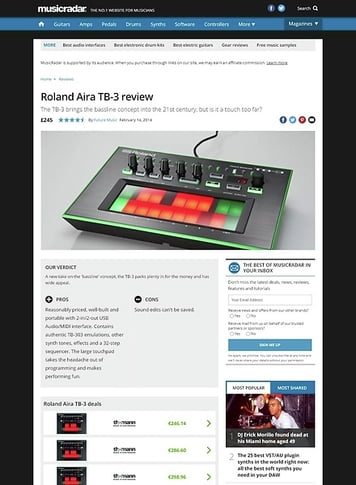 MusicRadar.com Roland Aira TB-3 MusicRadar.com Roland Aira TB-3