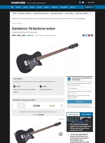 MusicRadar.com Danelectro '56 Baritone MusicRadar.com Danelectro '56 Baritone