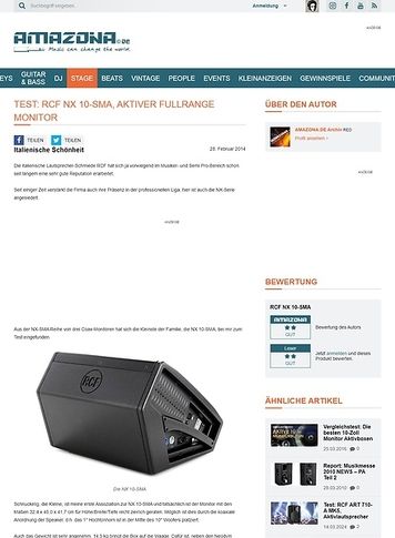 Amazona.de Test: RCF NX 10-SMA, aktiver Fullrange Monitor Amazona.de Test: RCF NX 10-SMA, aktiver Fullrange Monitor