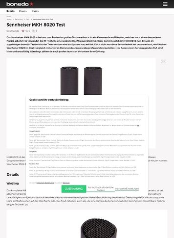 Bonedo.de Sennheiser MKH 8020 Bonedo.de Sennheiser MKH 8020