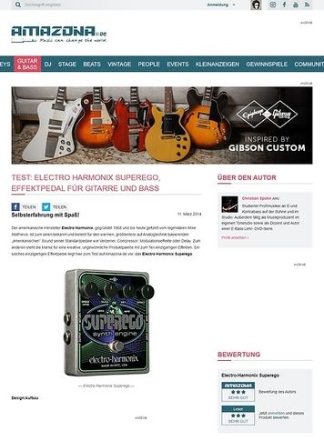 Amazona.de Test: Electro Harmonix Superego, Effektpedal für Gitarre und Bass Amazona.de Test: Electro Harmonix Superego, Effektpedal für Gitarre und Bass