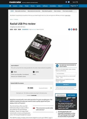 MusicRadar.com Radial USB Pro MusicRadar.com Radial USB Pro