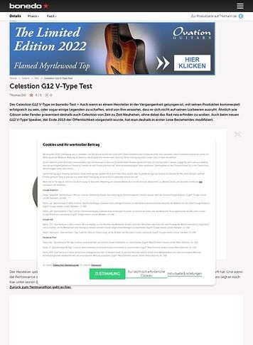 Bonedo.de Celestion G12 V-Type Bonedo.de Celestion G12 V-Type