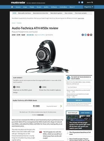 MusicRadar.com Audio-Technica ATH-M50x MusicRadar.com Audio-Technica ATH-M50x