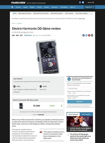 MusicRadar.com Electro-Harmonix OD Glove MusicRadar.com Electro-Harmonix OD Glove