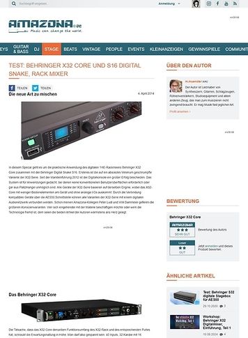 Amazona.de Special: Behringer X32 Core und S16 Digital Snake, Digitaler Rack Mixer Amazona.de Special: Behringer X32 Core und S16 Digital Snake, Digitaler Rack Mixer