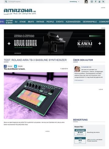 Amazona.de Test: Roland Aira TB-3, Bass Synthesizer & Groovebox Amazona.de Test: Roland Aira TB-3, Bass Synthesizer & Groovebox