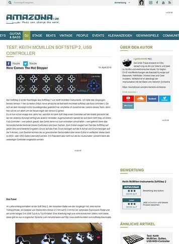 Amazona.de Test: Keith McMillen SoftStep 2, USB Controller Amazona.de Test: Keith McMillen SoftStep 2, USB Controller