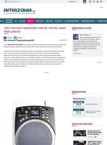 Amazona.de Test: Roland Handsonic HDP-20, Digital Hand Percussion Amazona.de Test: Roland Handsonic HDP-20, Digital Hand Percussion