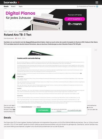 Bonedo.de ROLAND Aira TB-3 Bonedo.de ROLAND Aira TB-3