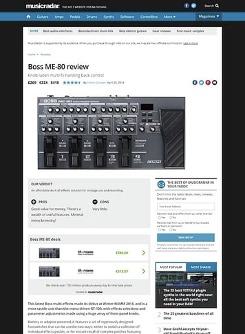 MusicRadar.com Boss ME-80 MusicRadar.com Boss ME-80