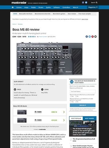 MusicRadar.com Boss ME-80 MusicRadar.com Boss ME-80